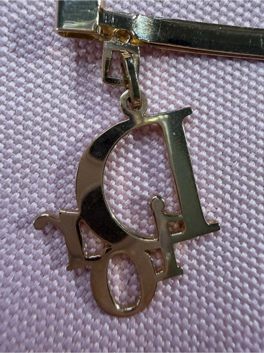 Christian Dior Gold-Tone Dior Logi Charm Hair Barrette